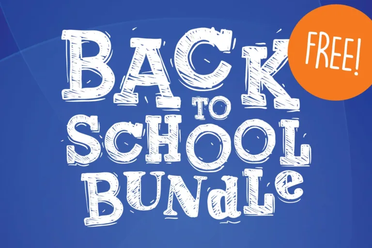 400x293_BacktoSchoolBundle "Back to School Bundle" in white font against a blue background with an orange sticker that says "FREE!"
