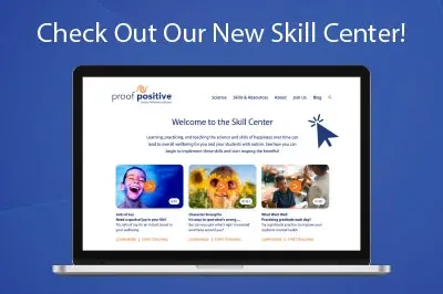 8.8.23_SkillCenter A computer against a blue background with a photo of the new Skill Center on the screen and "Check Out Our New Skill Center" as a banner above the computer.