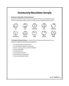 Community Newsletter Sample