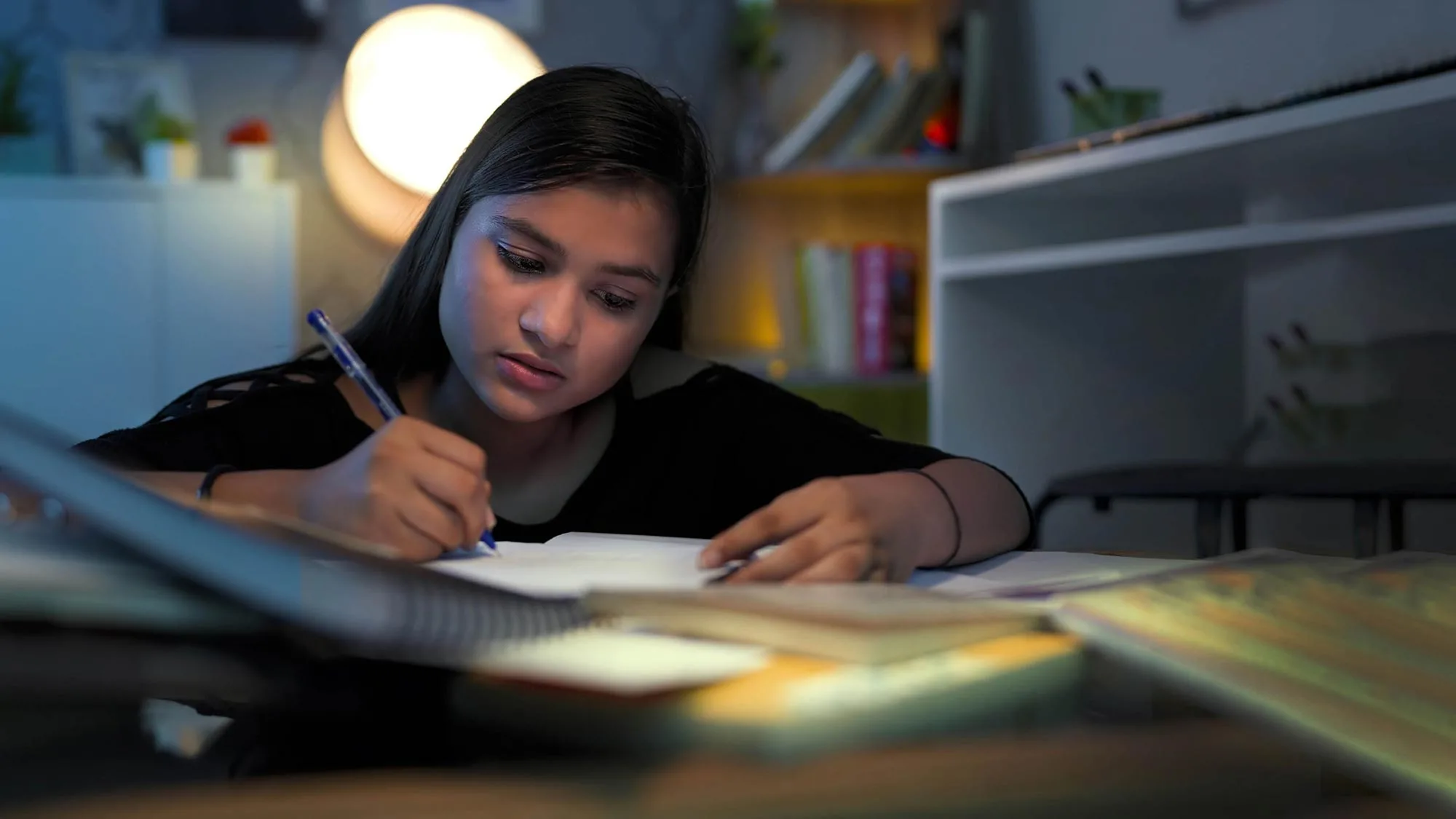 Girl writing a letter