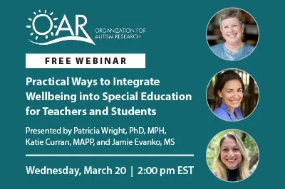 400x293_OARWebinar (1) OAR Webinar graphic: Practical Ways to Integrate Wellbeing into Special Education for Teachers and Students