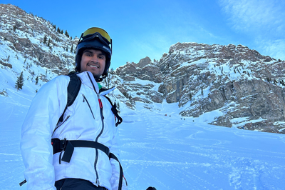 Oct14b_IG-VidBLOG-M4H-Mon-Shaan (400 x 293 px) Shaan is in his ski gear on a mountain with snow