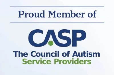 400x293_CASPMember light blue background with print that says "proud member of the council of autism service providers" in navy blue