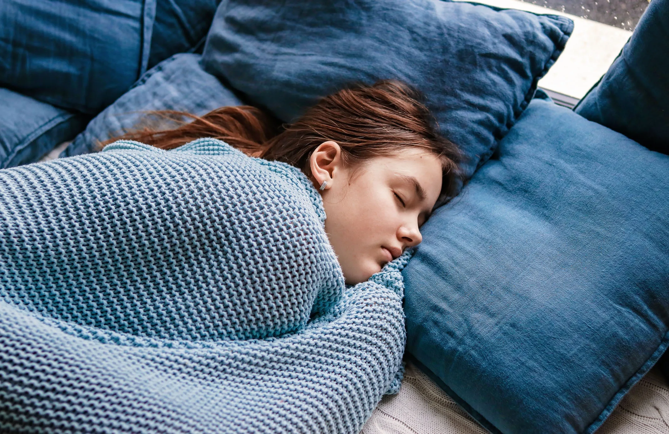 Sleeping teenage girl