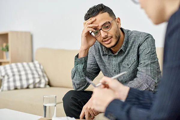 man in therapy