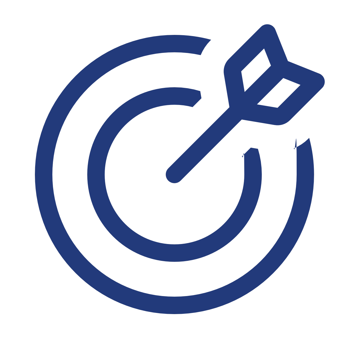bullseye-arrow-light-full blue target icon