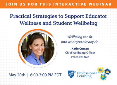 JOIN US FOR THIS INTERACTIVE WEBINAR Join us for this interactive webinar. Practical strategies to support educator wellness and student wellbeing