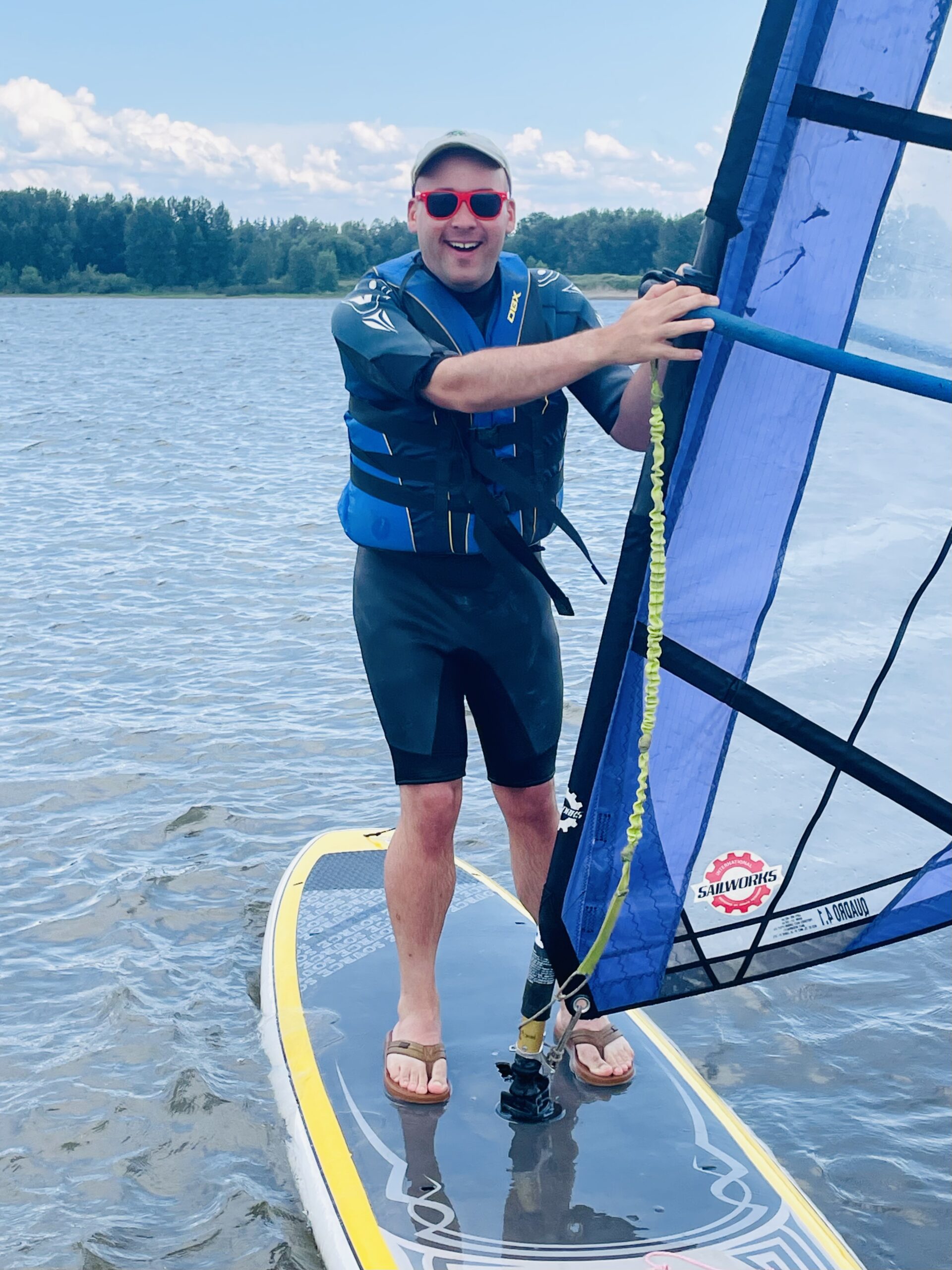 man wind surfing